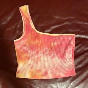 NWOT Womens Tie-Dye SHEIN One Shoulder Crop Top